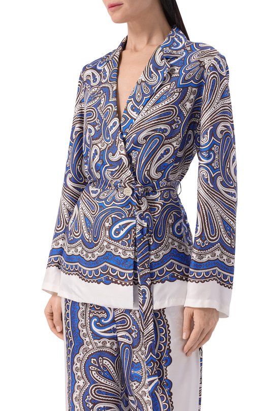 Шелковый жакет P.A.R.O.S.H. D420462/SKINDY Синий  D420462/SKINDY Фото 3