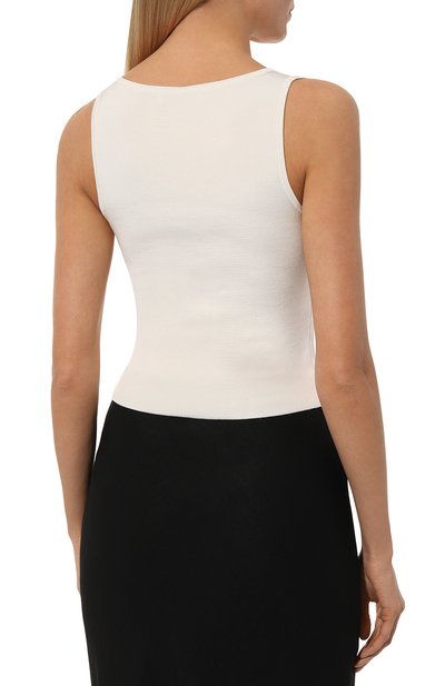 Топ из вискозы и хлопка NINA RICCI белого цвета по цене 47900 руб., арт. 24PMPU018, фото 4 Топ из вискозы и хлопка NINA RICCI, арт. 24PMPU018, фото 4
