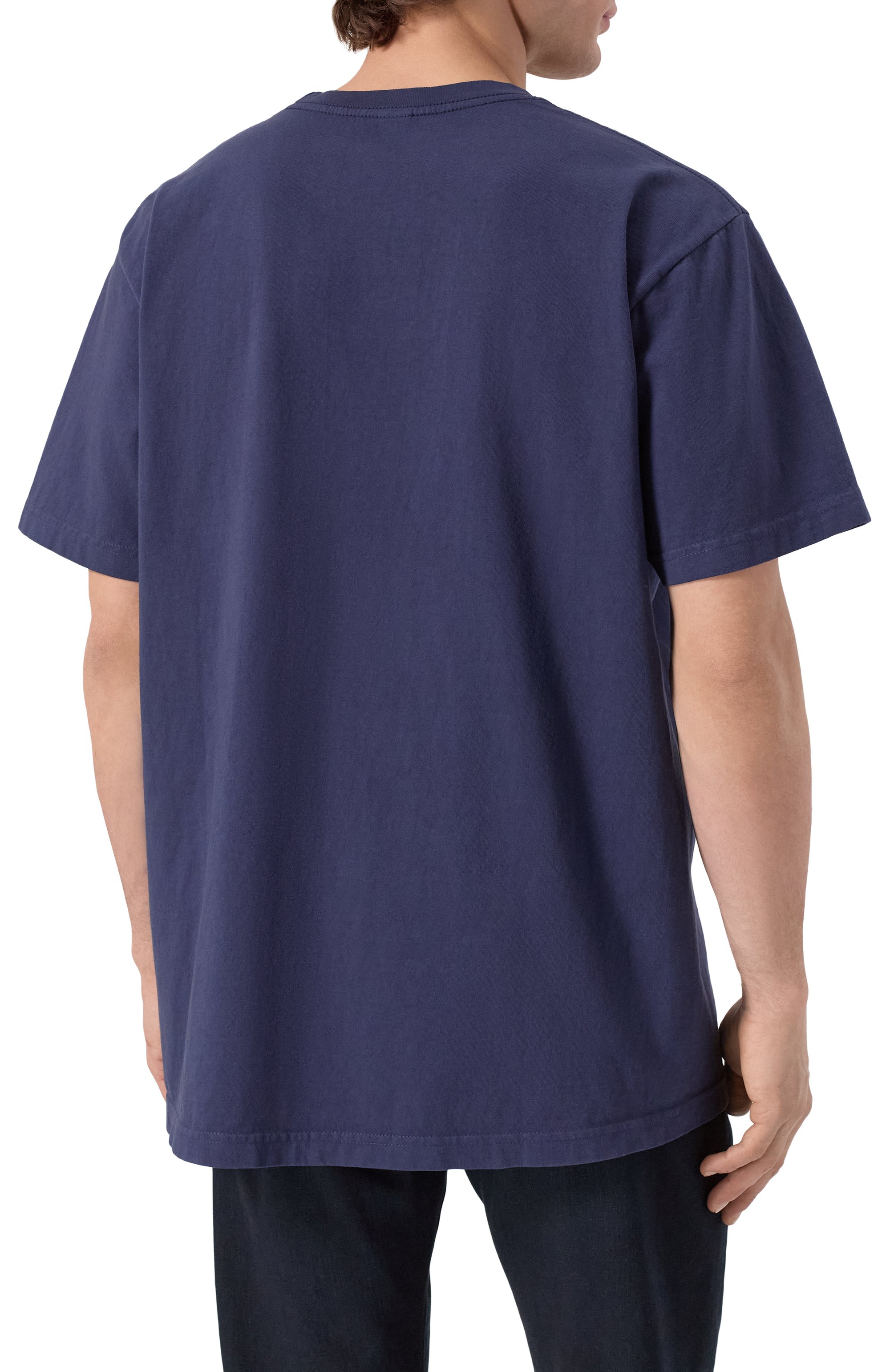 Хлопковая футболка SPORTY AND RICH синего цвета по цене 9595 руб., арт. T0043612241BL106, фото 4 Хлопковая футболка SPORTY AND RICH, арт. T0043612241BL106, фото 4