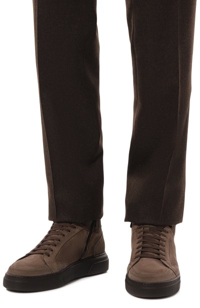 Замшевые кеды BLU BARRETT коричневого цвета по цене 49600 руб., арт. PHAN-11475.19, фото 3 Замшевые кеды BLU BARRETT, арт. PHAN-11475.19, фото 3