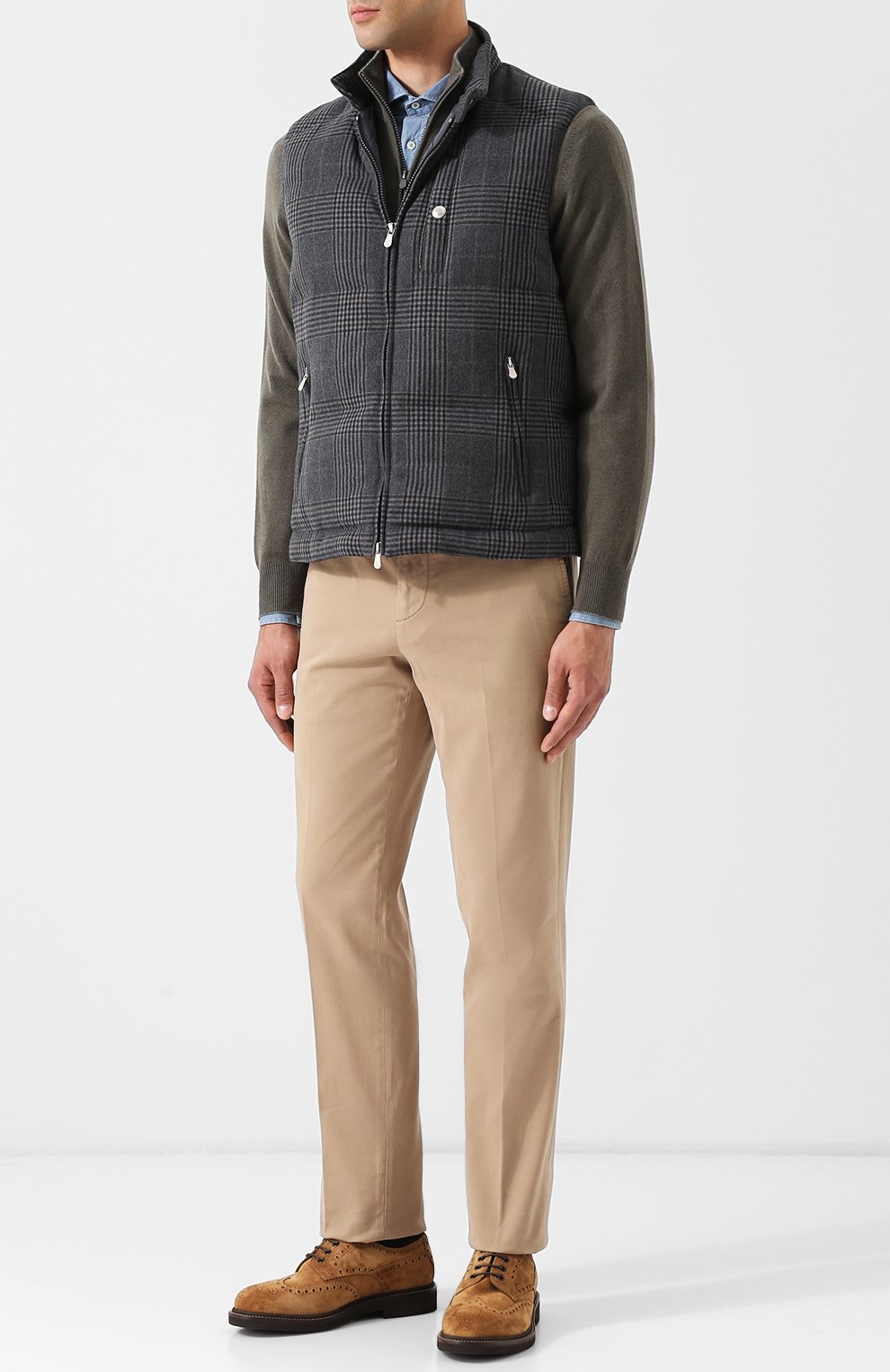 Утепленный жилет из смеси шерсти и кашемира на молнии BRUNELLO CUCINELLI, арт. MN4031382, фото 2