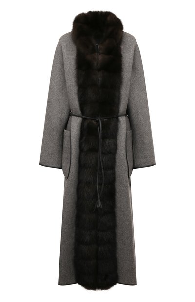 Кашемировое пальто с отделкой из меха соболя SABLEFUR, арт. 72213-SB-03, фо то 1