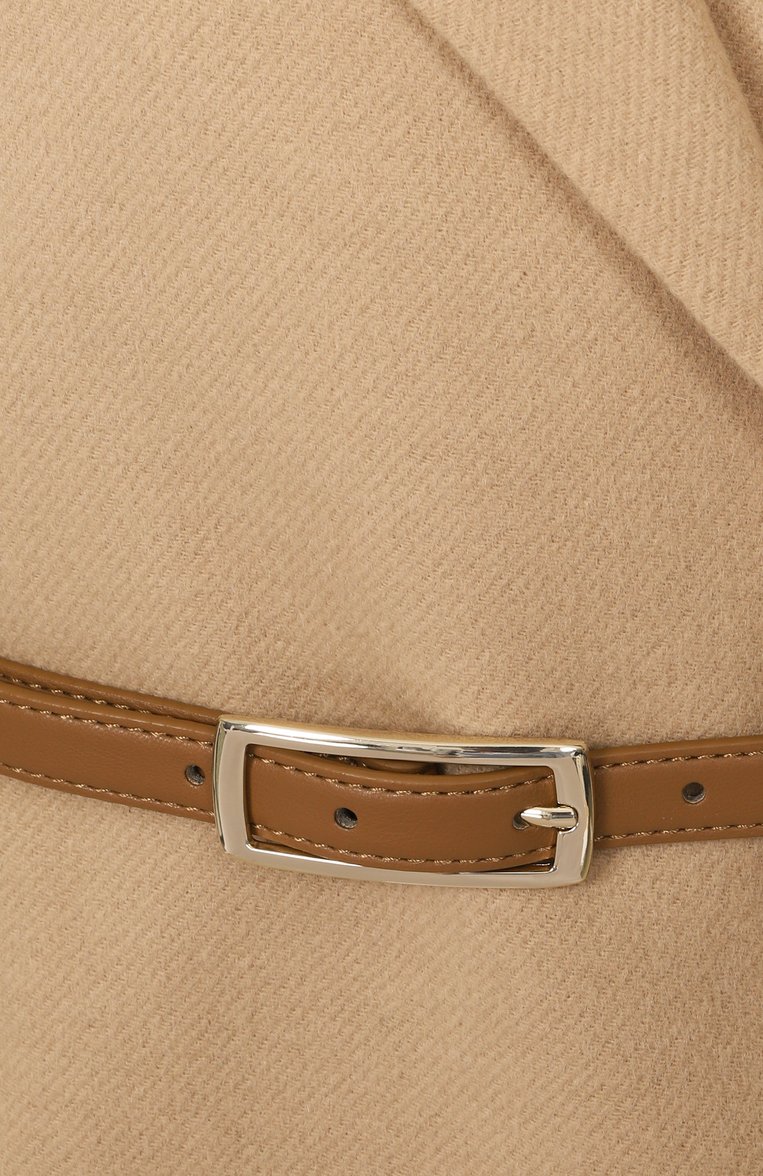 Женское полупальто из шерсти и кашемира MAX MARA STUDIO бежевого цвета, арт. BLASY | Фото 6 (Рукава: Длинные; Автоматизация ТО: Проставлено; Материал внешний: Шерсть; Автоматизация состава: Проставлено; Длина (верхняя одежда): Короткие; 1-2-бортные: Однобортные; Стили: Классический)