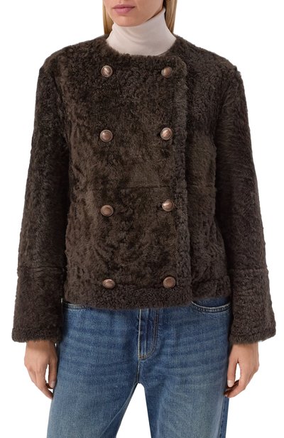 Двусторонняя дубленка из овч ины BRUNELLO CUCINELLI, арт. MPMBP7426, фото 3