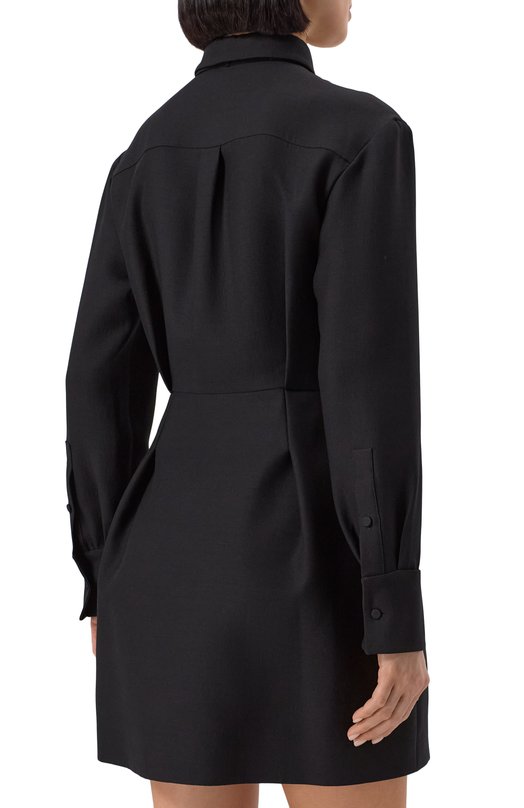 Платье из шерсти и шелка Valentino 5B3VA9T31CF Чёрный  5B3VA9T31CF Фото 4