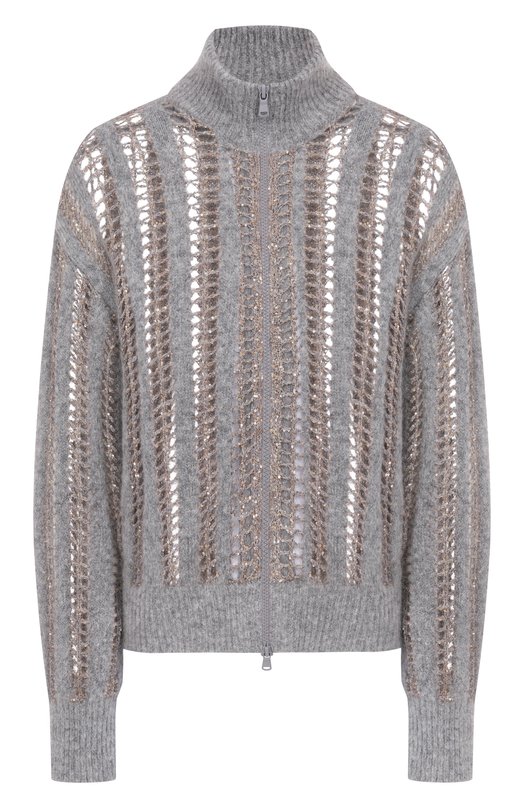 Шерстяной кардиган Brunello Cucinelli MCM510606P Серый MCM510606P