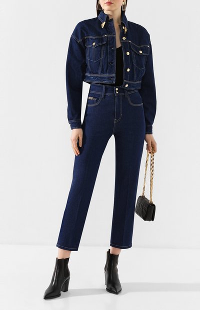 Джинсы VERSACE JEANS COUTURE синего цвета по цене 22600 руб., арт. A1HVA0TI-VDP515/A0B54, фото 2 Джинсы VERSACE JEANS COUTURE, арт. A1HVA0TI-VDP515/A0B54, фото 2