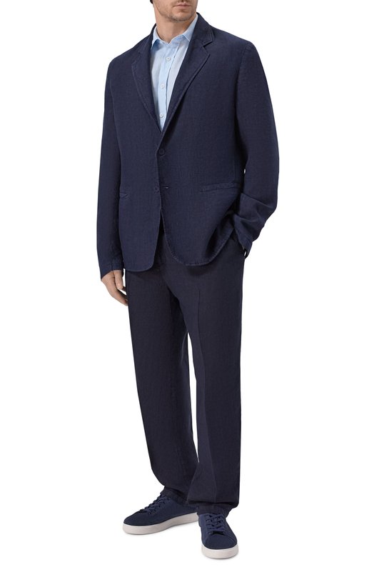 Льняные брюки InLinum JEAN 19/TR0PEA Синий  JEAN 19/TR0PEA Фото 2