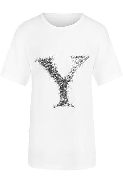 Женская хлопковая футболка с принтом YOHJI YAMAMOTO, арт. NK-T53-072