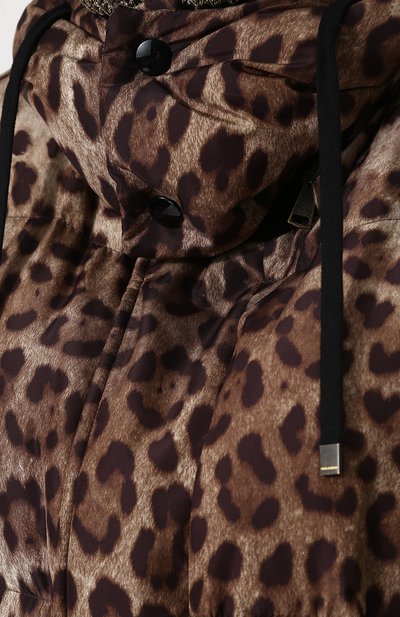 Стеганый пуховик свободного кроя с леопардовым принтом и капюшоном DOLCE & GABBANA, арт. 0102/F9A87T/FSM7M, фото 5
