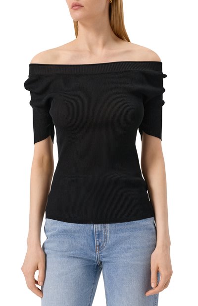 Пуловер из вискозы KHAITE черного цвета по цене 175500 руб., арт. 9714435/K435, фото 3 Пуловер из вискозы KHAITE, арт. 9714435/K435, фото 3