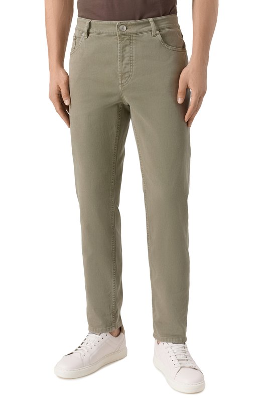Джинсы Traditional Fit Brunello Cucinelli M277UD3210 Хаки  M277UD3210 Фото 3