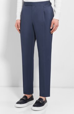 Мужские хлопковые брюки ZEGNA синего цвета, арт. 714F04/77FA12 | Фото 3 (Длина (брюки, джинсы): Стандартные; Случай: Повседневный; Региональные ограничения белый список (Axapta Mercury): RU; Материал сплава: Проставлено; Материал внешний: Хлопок; Драгоценные камни: Проставлено)