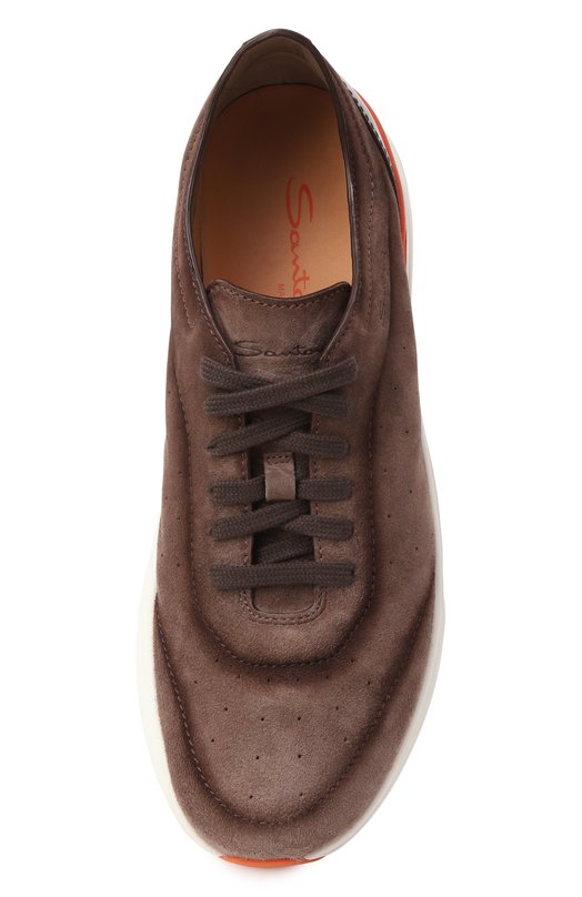 Замшевые кроссовки Bounce Santoni MBBG22070BARKS0G Коричневый  MBBG22070BARKS0G Фото 6