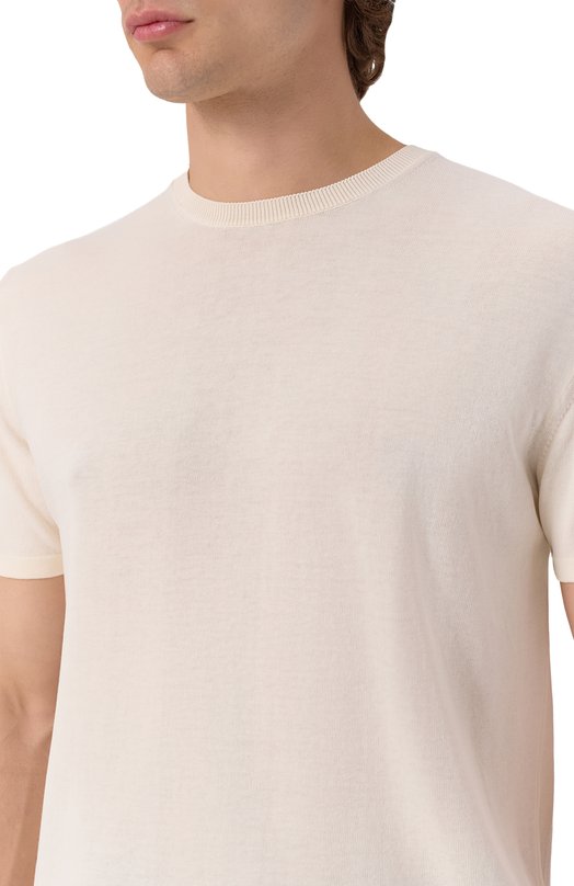 Хлопковый джемпер Daniele Fiesoli DF0307 Кремовый  DF0307 Фото 5