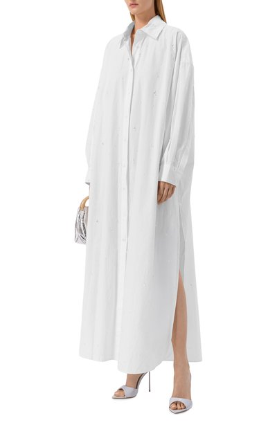 Женское хлопковое платье с отделкой стразами GIUSEPPE DI MORABITO, арт. 06PSDR916R 16406