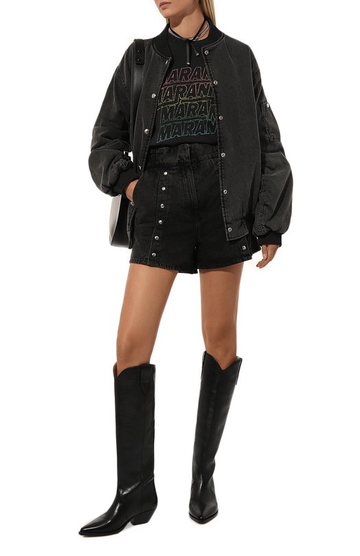Кожаные сапоги Denvee Isabel Marant 23A/BT0001FA-A3A03S Чёрный  23A/BT0001FA-A3A03S Фото 2