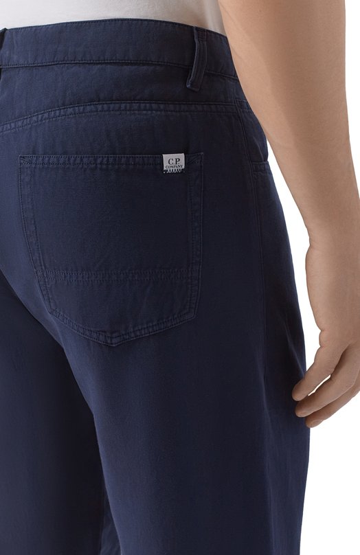 Брюки из хлопка и льна C.P. Company 20CMPA305A/110626G Синий  20CMPA305A/110626G Фото 5