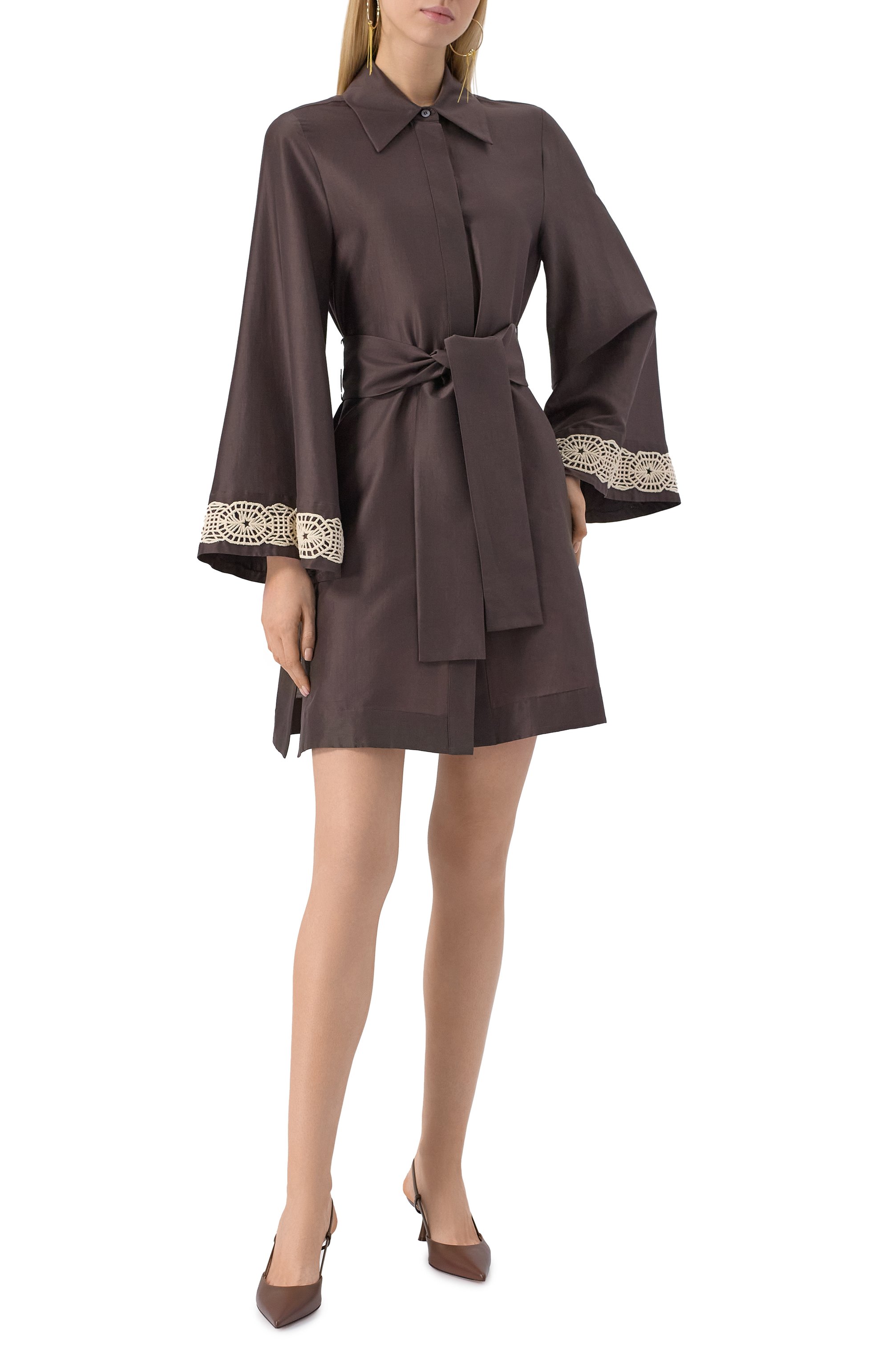 Платье из хлопка и шелка LORENA ANTONIAZZI, арт. R2579AB72A/4573R, фото 2