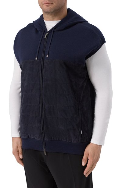 Комбинированный жилет ZILLI темно-синего цвета по цене 390500 руб., арт. JSS006M0270VPDD00/64, фото 3 Комбинированный жилет ZILLI, арт. JSS006M0270VPDD00/64, фото 3