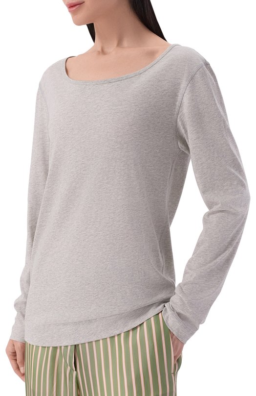 Хлопковый лонгслив Dries Van Noten 011132/3606 Серый  011132/3606 Фото 3