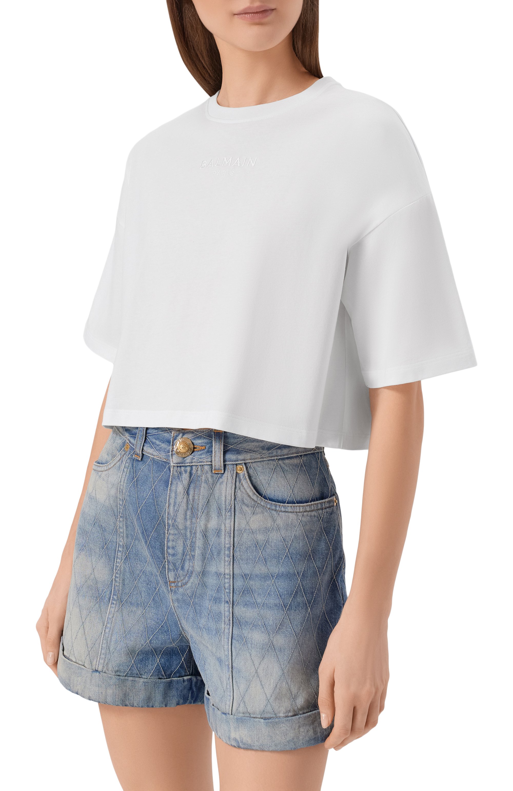 Хлопковая футболка BALMAIN, арт. GF0EE145/BD10, фото 3