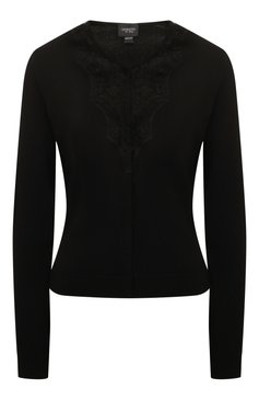 Женский кардиган из вискозы GIAMBATTISTA VALLI черного цвета, арт. 24FWSVCM0M03-16VIP | Фото 1 (Рукава: Длинные; Материал сплава: Проставлено; Материал внешний: Синтетический материал, Вискоза; Длина (для топов): Стандартные; Драгоценные камни: Проставлено; Женское Кросс-КТ: кардиган-трикотаж; Стили: Романтичный)