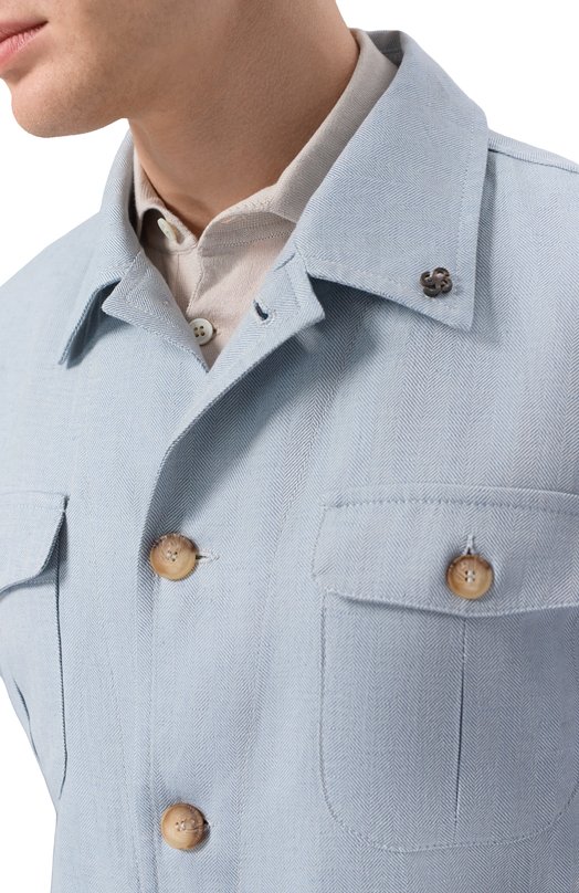 Куртка-рубашка изо льна и хлопка Gran Sasso 78174/57000 Голубой  78174/57000 Фото 5