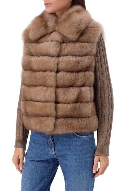 Комбинированная шуба VICTORIA KUSENKOVA коричневого цвета по цене 3146000 руб., арт. 763679105626, фото 3 Комбинированная шуба VICTORIA KUSENKOVA, арт. 763679105626, фото 3