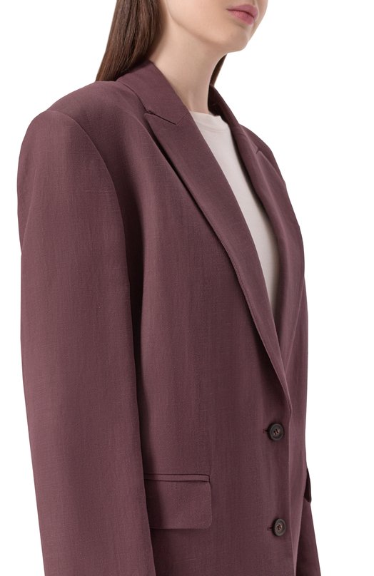 Жакет из вискозы и льна Brunello Cucinelli MH1267291 Фиолетовый  MH1267291 Фото 5