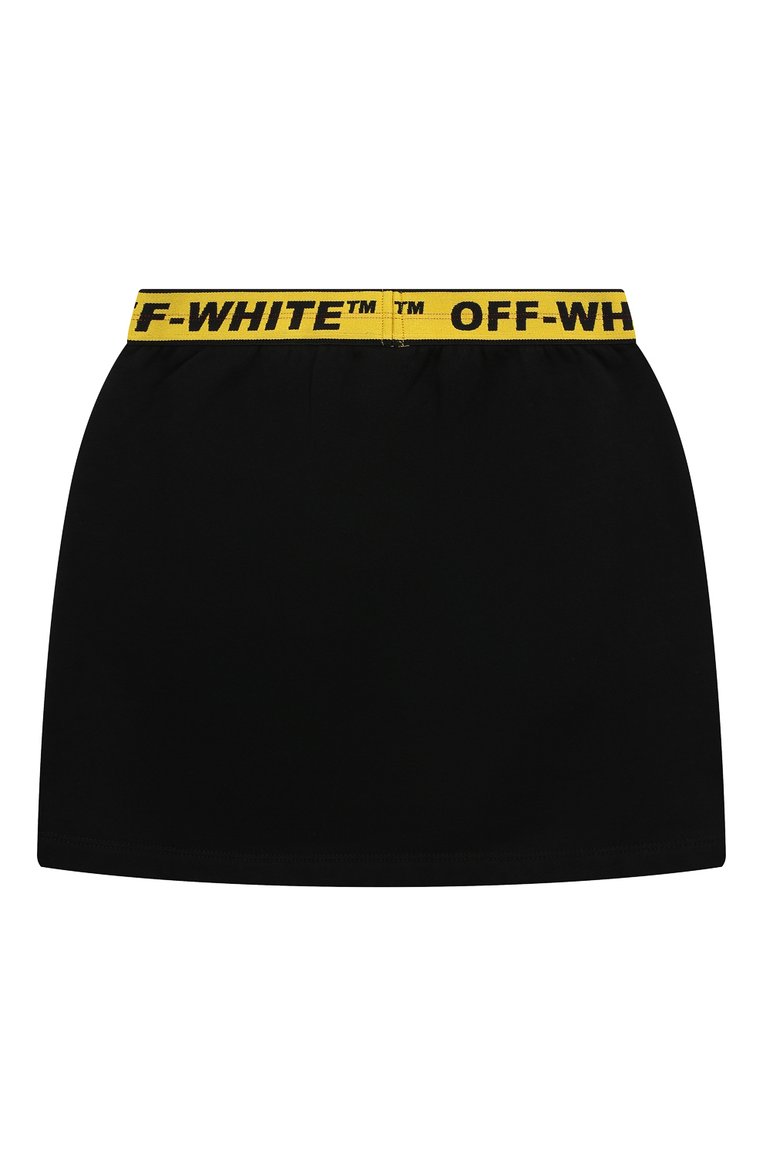 Детская юбка OFF-WHITE черного цвета, арт. 0GCK001C99FLE002 | Фото 2 (Нос: Не проставлено; Материал сплава: Проставлено; Материал внешний: Хлопок; Случай: Повседневный)