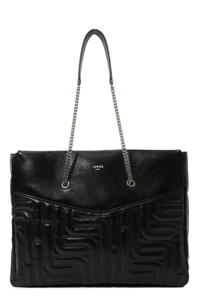 Женская сумка midi-minuit LANCEL черного цвета, арт. A12515 | Фото 1 (Размер: large; Материал: Натуральная кожа; Сумки-технические: Сумки-шопперы, Сумки top-handle)