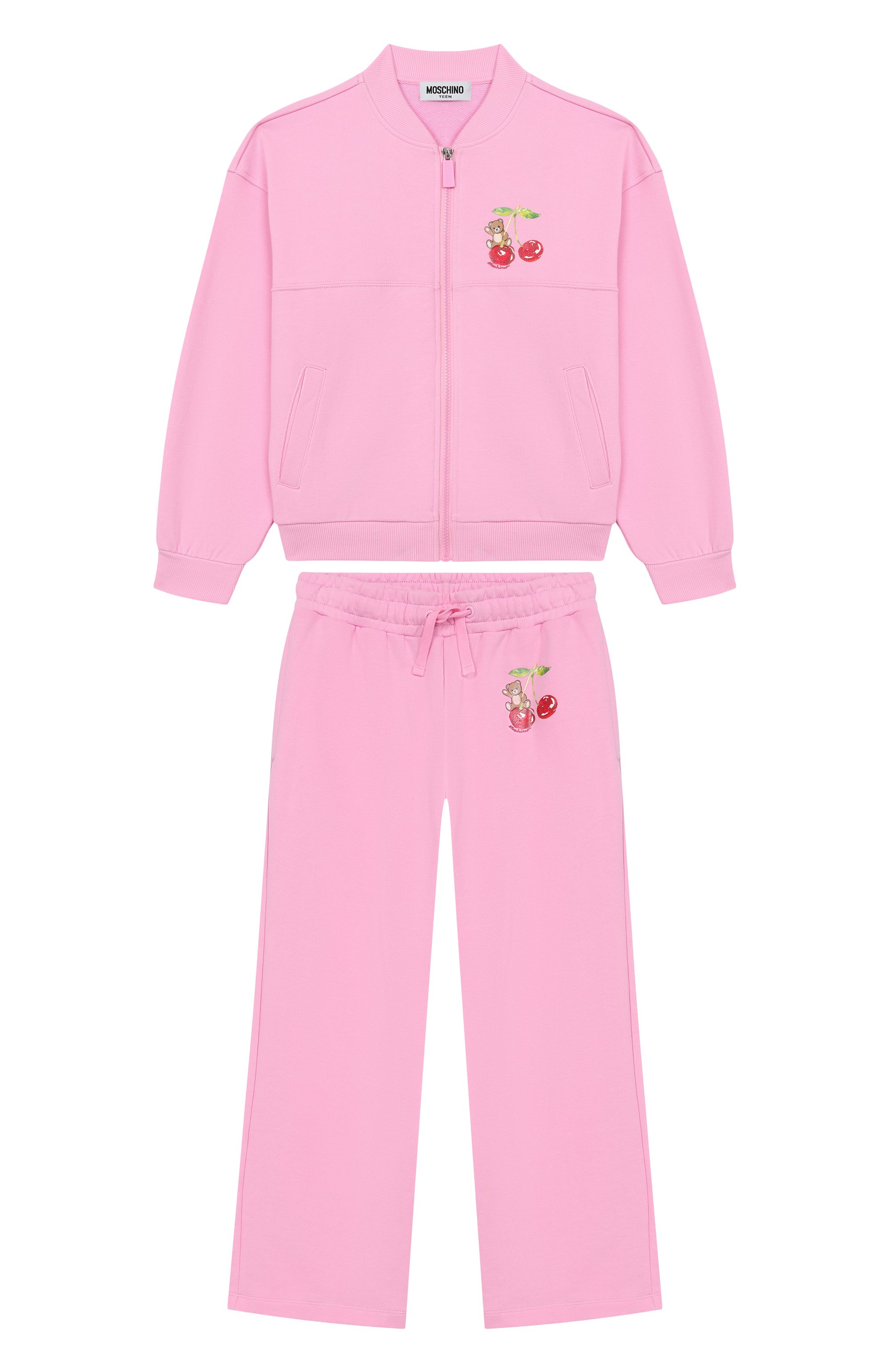 Комплект из толстовки и брюк MOSCHINO розового цвета по цене 35200 руб., арт. HDK038/LCA52, фото 1 Комплект из толстовки и брюк MOSCHINO, арт. HDK038/LCA52, фото 1