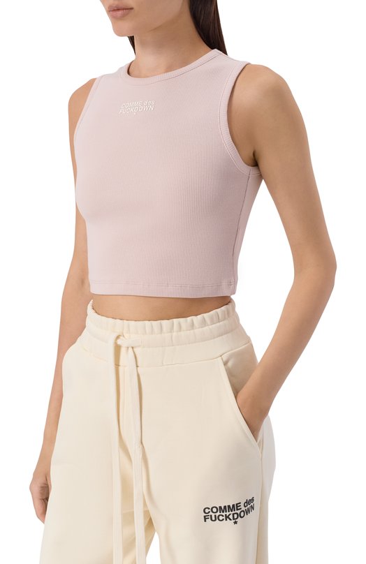 Хлопковая майка Comme des Fuckdown CFABW01600 Розовый  CFABW01600 Фото 3
