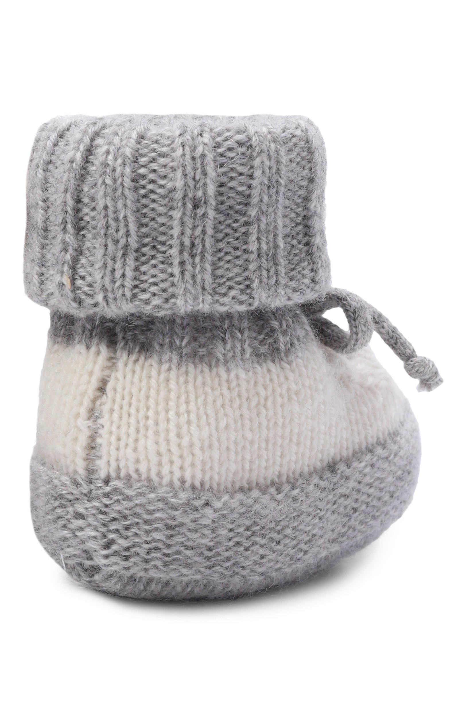 Кашемировые пинетки BABY T серого цвета по цене 8905 руб., арт. 26AIC823SA, фото 3 Кашемировые пинетки BABY T, арт. 26AIC823SA, фото 3