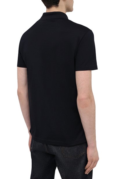 Хлопковое поло VERSACE темно-синего цвета по цене 49950 руб., арт. A87427/A237141, фото 4 Хлопковое поло VERSACE, арт. A87427/A237141, фото 4