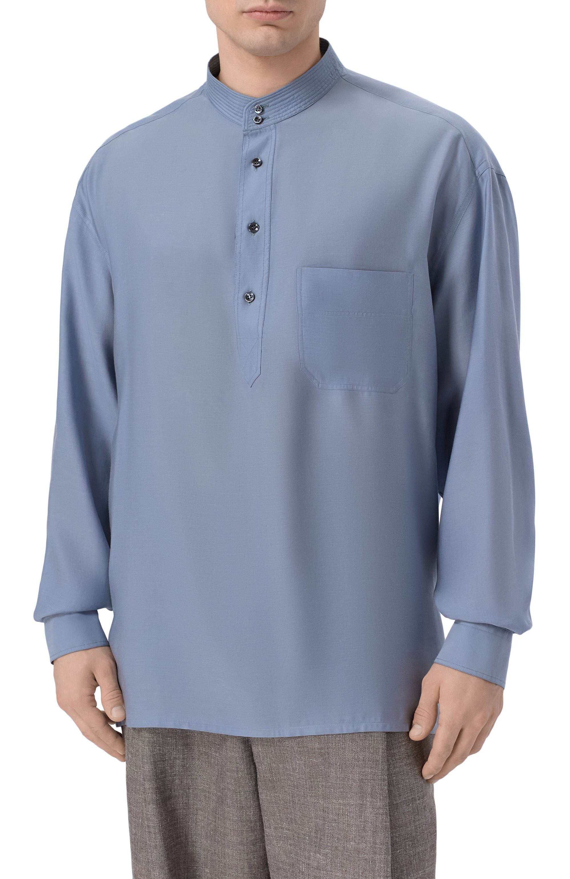 Рубашка из лиоцелла и шелка GIORGIO ARMANI, арт. GM003495/TE20923, фото 3