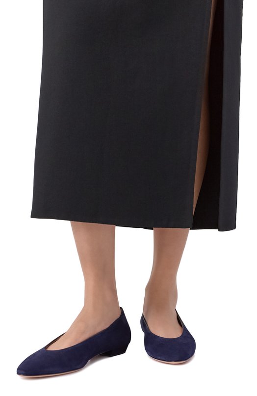Замшевые балетки Amelia Gianvito Rossi G22334.10RIC.CAMDENI Синий  G22334.10RIC.CAMDENI Фото 2
