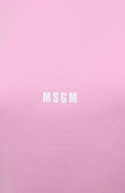 Хлопковая футболка MSGM светло-розового цвета по цене 9300 руб., арт. 2942MDM100 207998, фото 5 Хлопковая футболка MSGM, арт. 2942MDM100 207998, фото 5