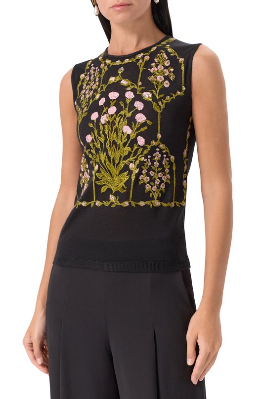 Топ из кашемира и шелка Giambattista Valli 25FWPVCM0M14/02CAS Чёрный  25FWPVCM0M14/02CAS Фото 3