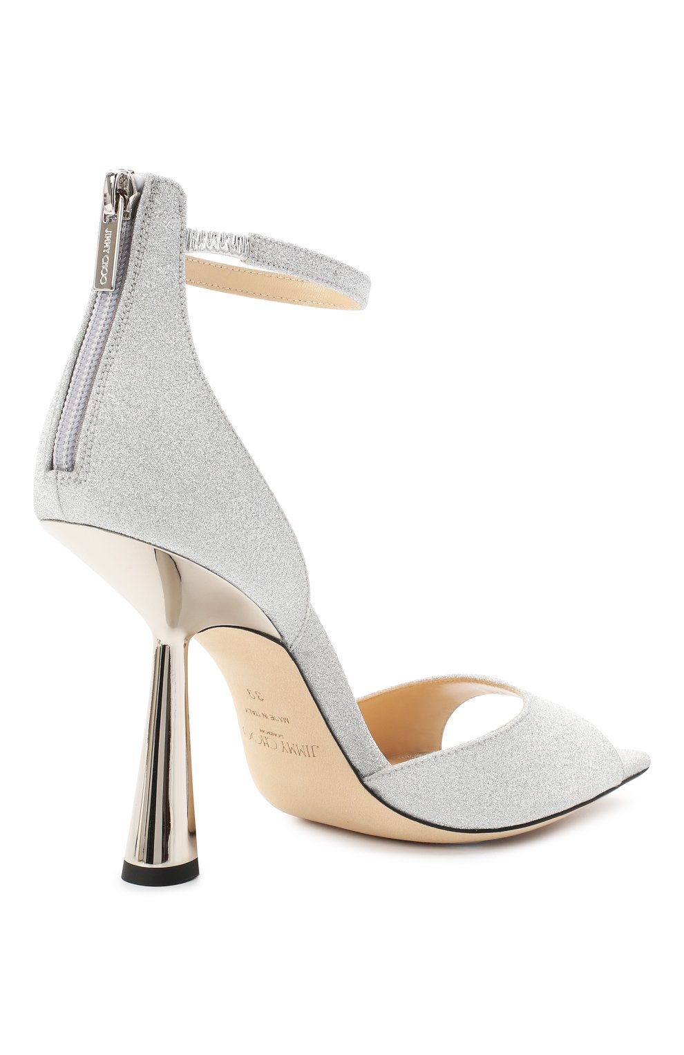 Текстильные босоножки reon 100 JIMMY CHOO, арт. RE0N 100/XGC, фото 4