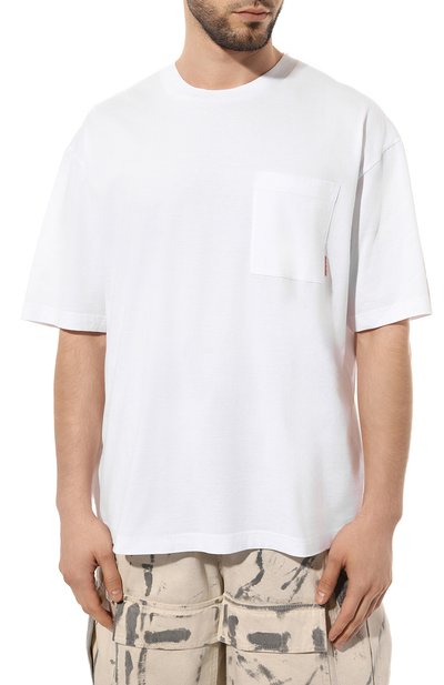 Хлопковая футболка ACNE STUDIOS белого цвета по цене 20600 руб., арт. FN-MN-TSHI000242183, фото 3 Хлопковая футболка ACNE STUDIOS, арт. FN-MN-TSHI000242183, фото 3