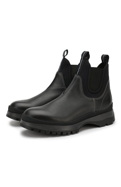 Однотонные кожаные челси PRADA черного цвета по цене 56000 руб., арт. 4T3338-3V72-F0002, фото 1 Однотонные кожаные челси PRADA, арт. 4T3338-3V72-F0002, фото 1