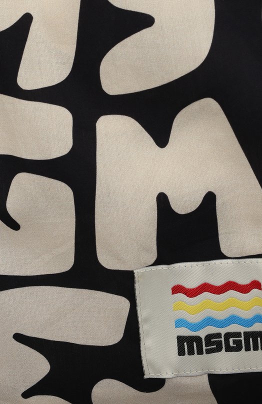Хлопковые шорты MSGM kids Чёрный, белый, фото 3