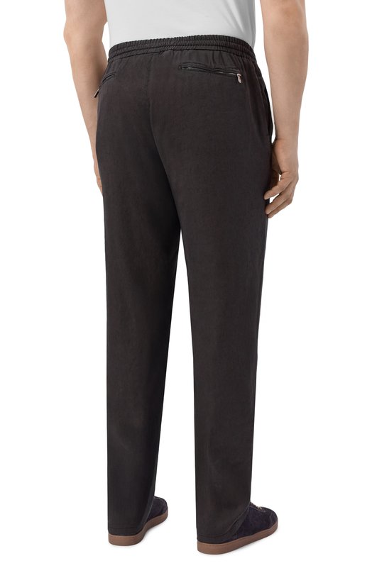 Брюки изо льна и лиоцелла Marco Pescarolo CARACCI0L0/5302 Чёрный  CARACCI0L0/5302 Фото 4