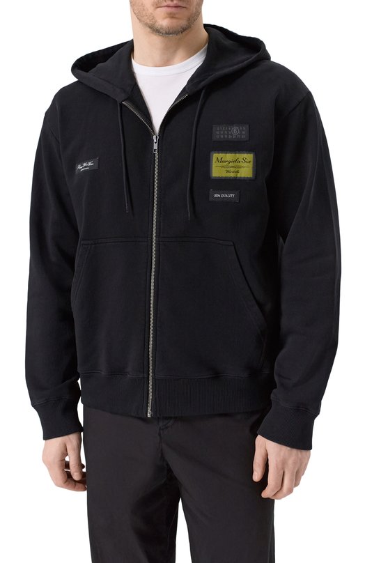 Хлопковая толстовка MM6 SH0HG0007/M25025_001 Чёрный  SH0HG0007/M25025_001 Фото 3