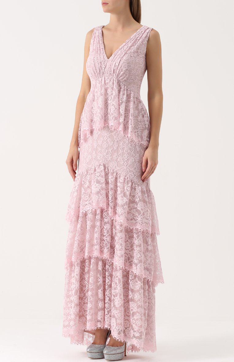 Кружевное платье-макси с оборками TADASHI SHOJI, арт. AYY17557L, фото 1
