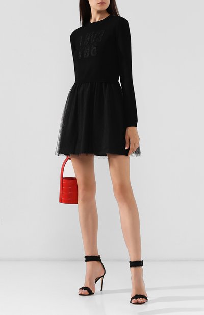Платье из вискозы REDVALENTINO черного цвета по цене 58500 руб., арт. SR3KDA79/4DY, фото 2 Платье из вискозы REDVALENTINO, арт. SR3KDA79/4DY, фото 2