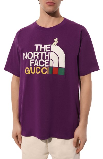 Хлопковая футболка the north face x gucci GUCCI, арт. 616036 XJDRD, фото 3