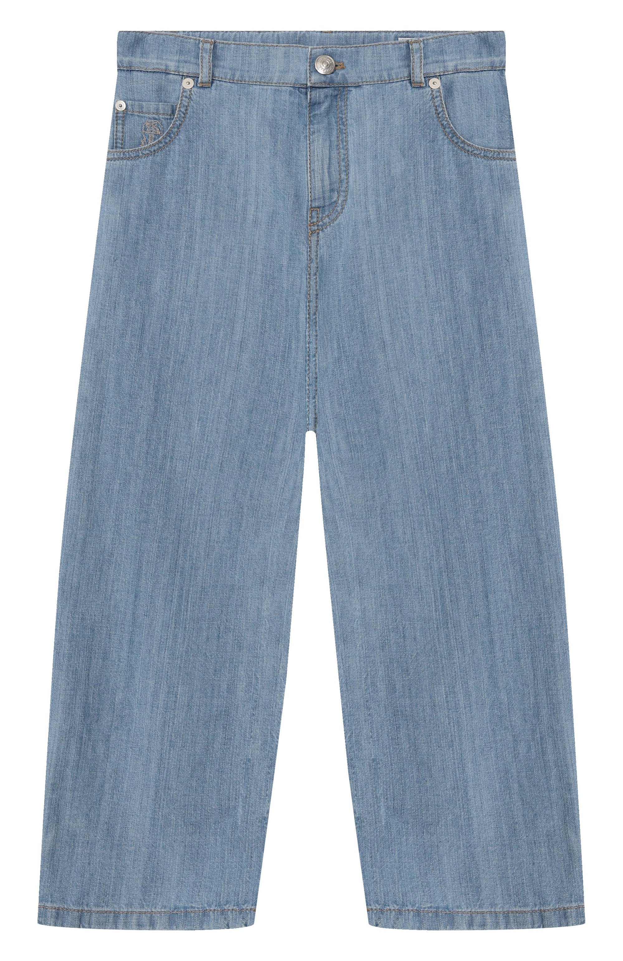 Джинсы BRUNELLO CUCINELLI голубого цвета по цене 45750 руб., арт. BH263D317A, фото 1 Джинсы BRUNELLO CUCINELLI, арт. BH263D317A, фото 1